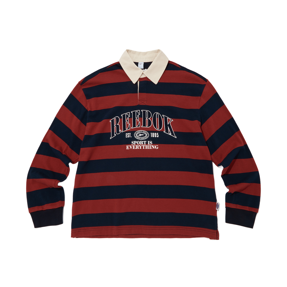 RETS5FL22N3 Reebok Heritage Rugby Collar T-shirts Red Navy