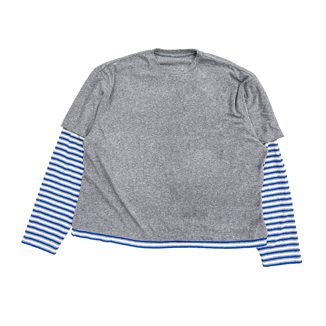 논노드 테리 레이어드 티셔츠 그레이(Nonnod Terry Layered T-shirts Grey)