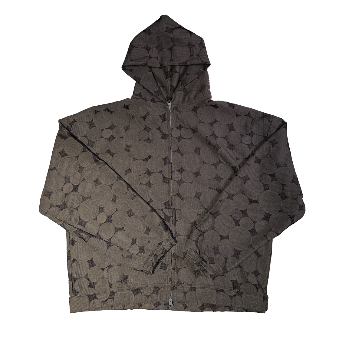 nnd.k.047 Nonnod Zen Zip Hoodie Brown Jacquard