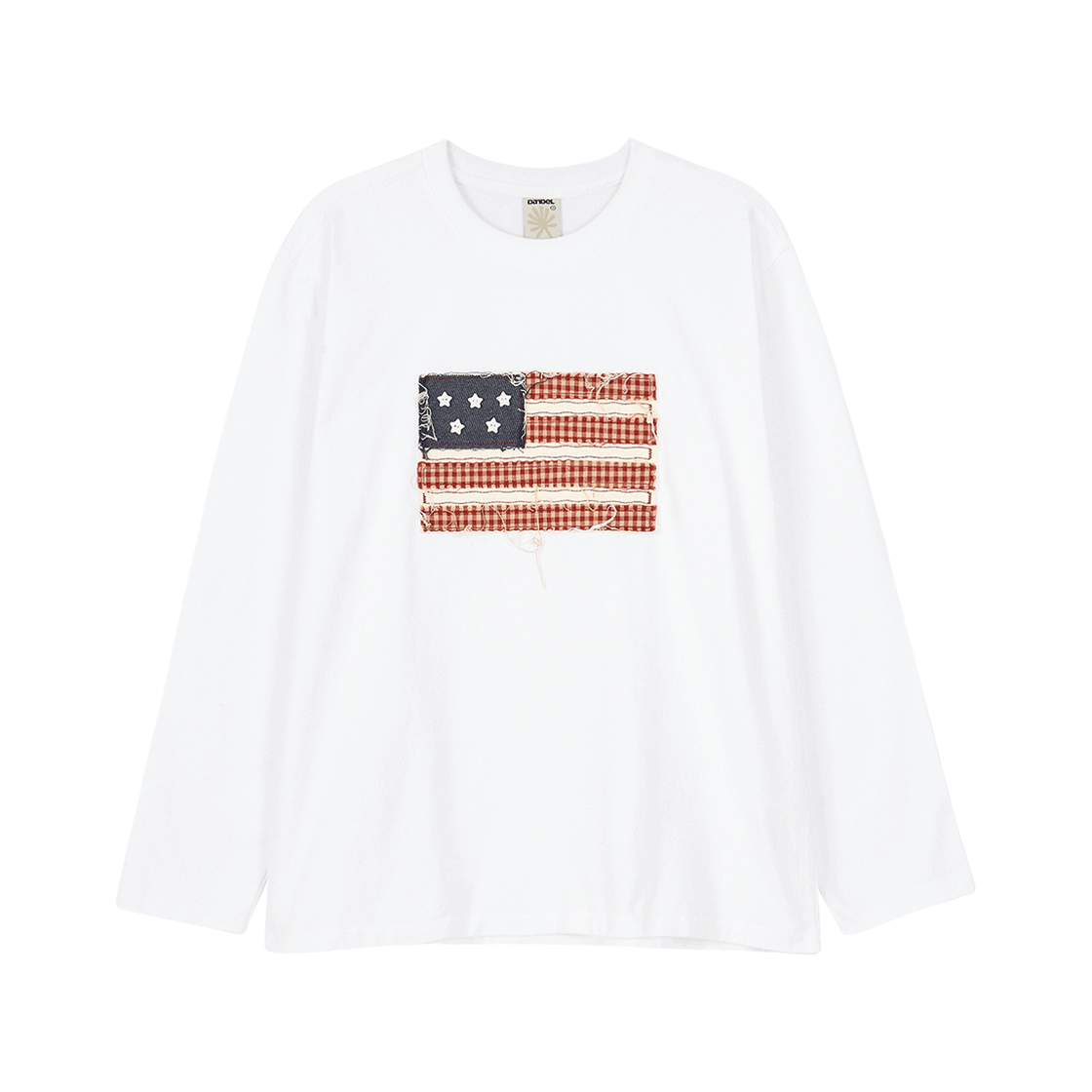 DD25FLTS-004 DANDEL USA Banner Applique Long Sleeve White