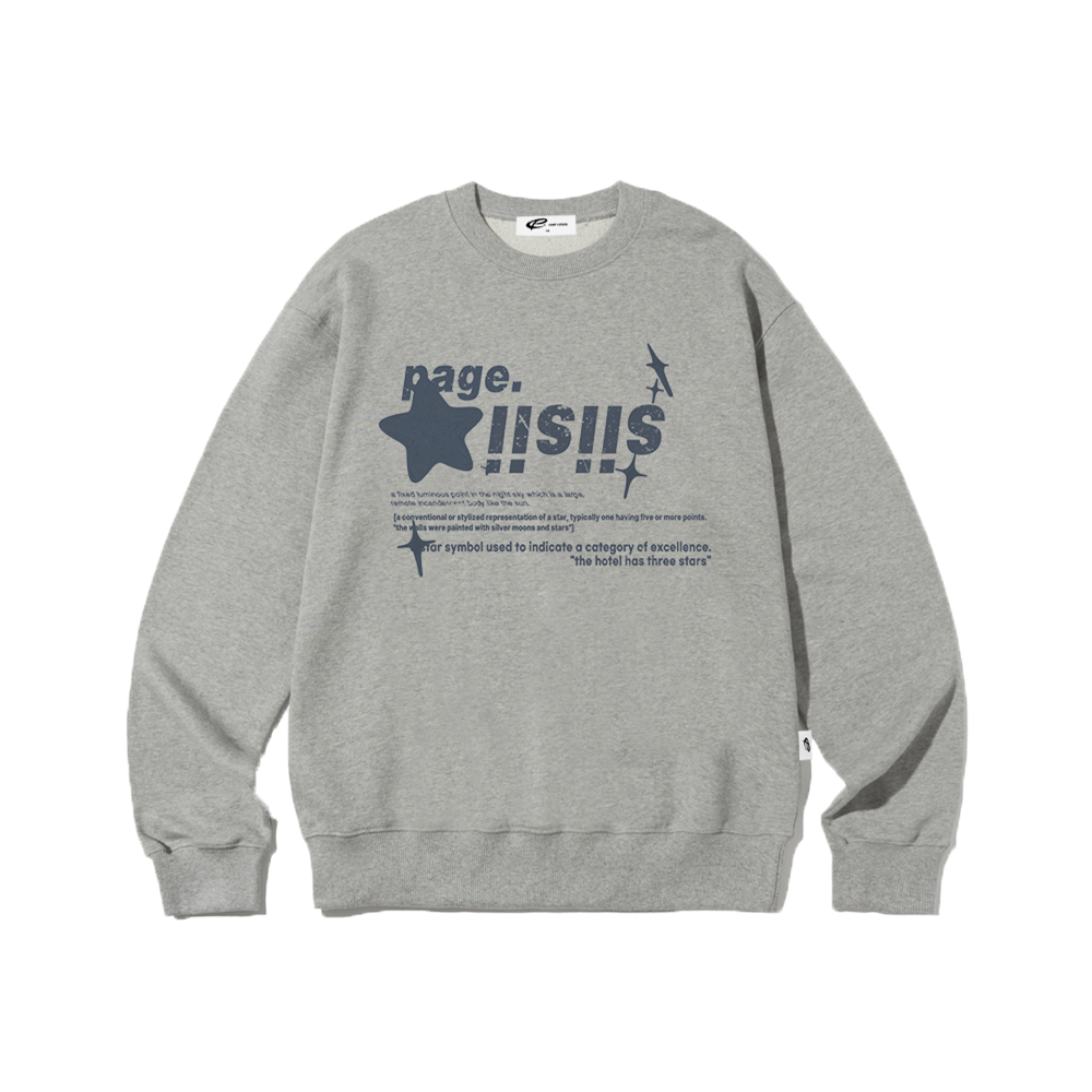 페이지시시 네이비 크롬 시시 스타즈 프린트 맨투맨 그레이(pagesiisii Navy Chrome Siisii Stars Print Sweatshirts Gray) - 1