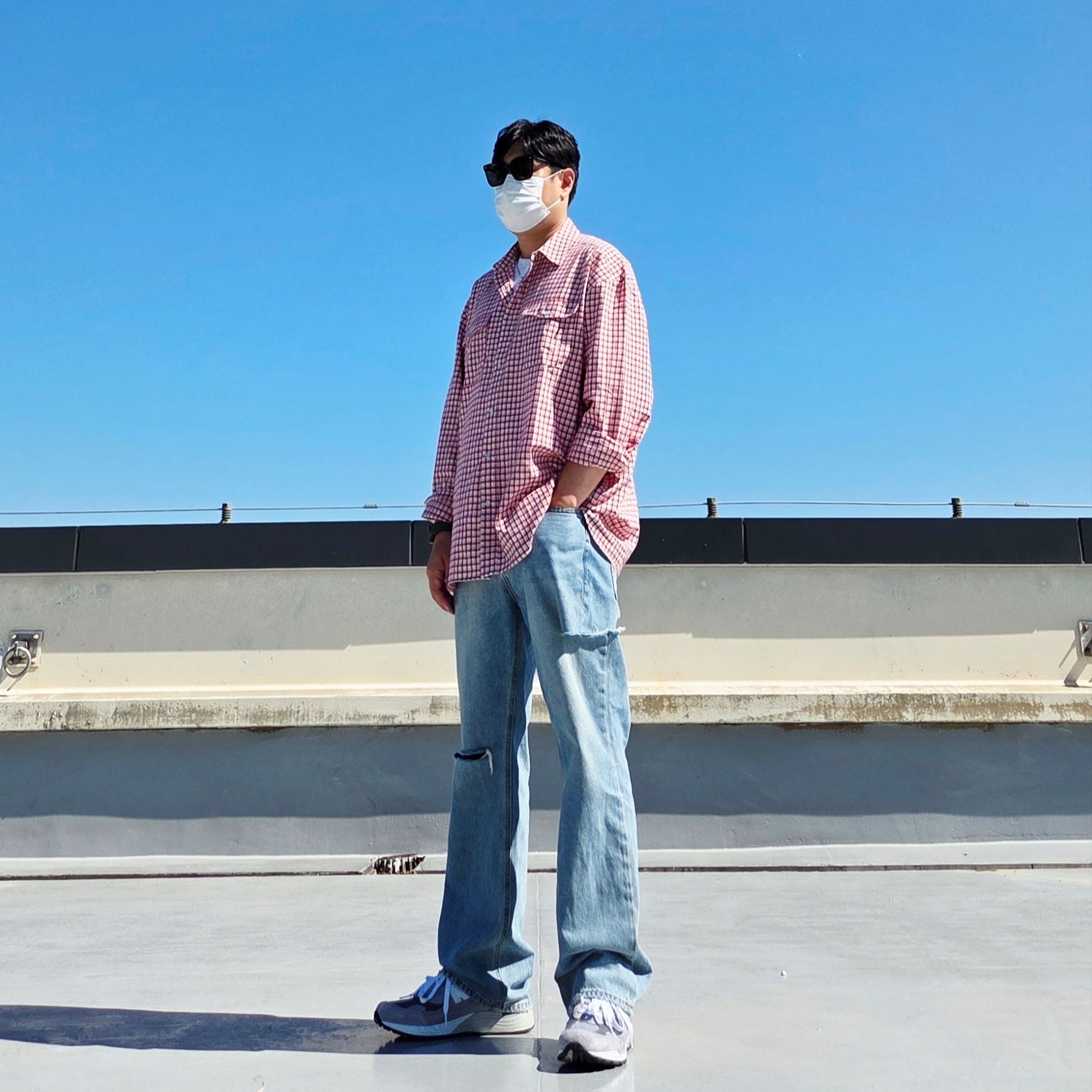 General Idea Man Western Check Shirts Red, Gucci Interlocking G Pendant Necklace Silver 착용 스타일 - 2