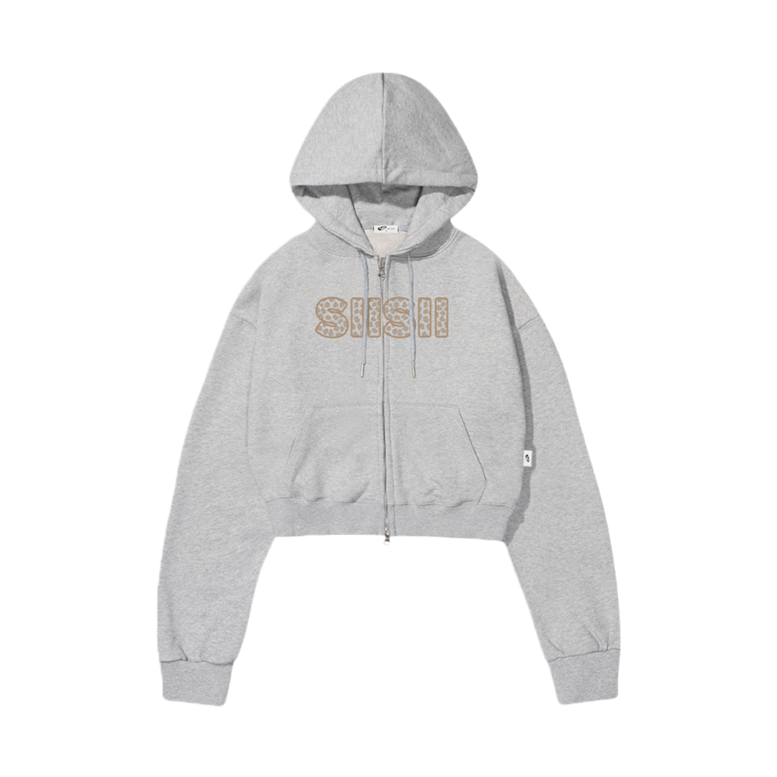 페이지시시 시시 레오파드 패턴 프린트 크롭 후드집업 그레이(pagesiisii Siisii Leopard Pattern Print Crop Hoodie Gray)