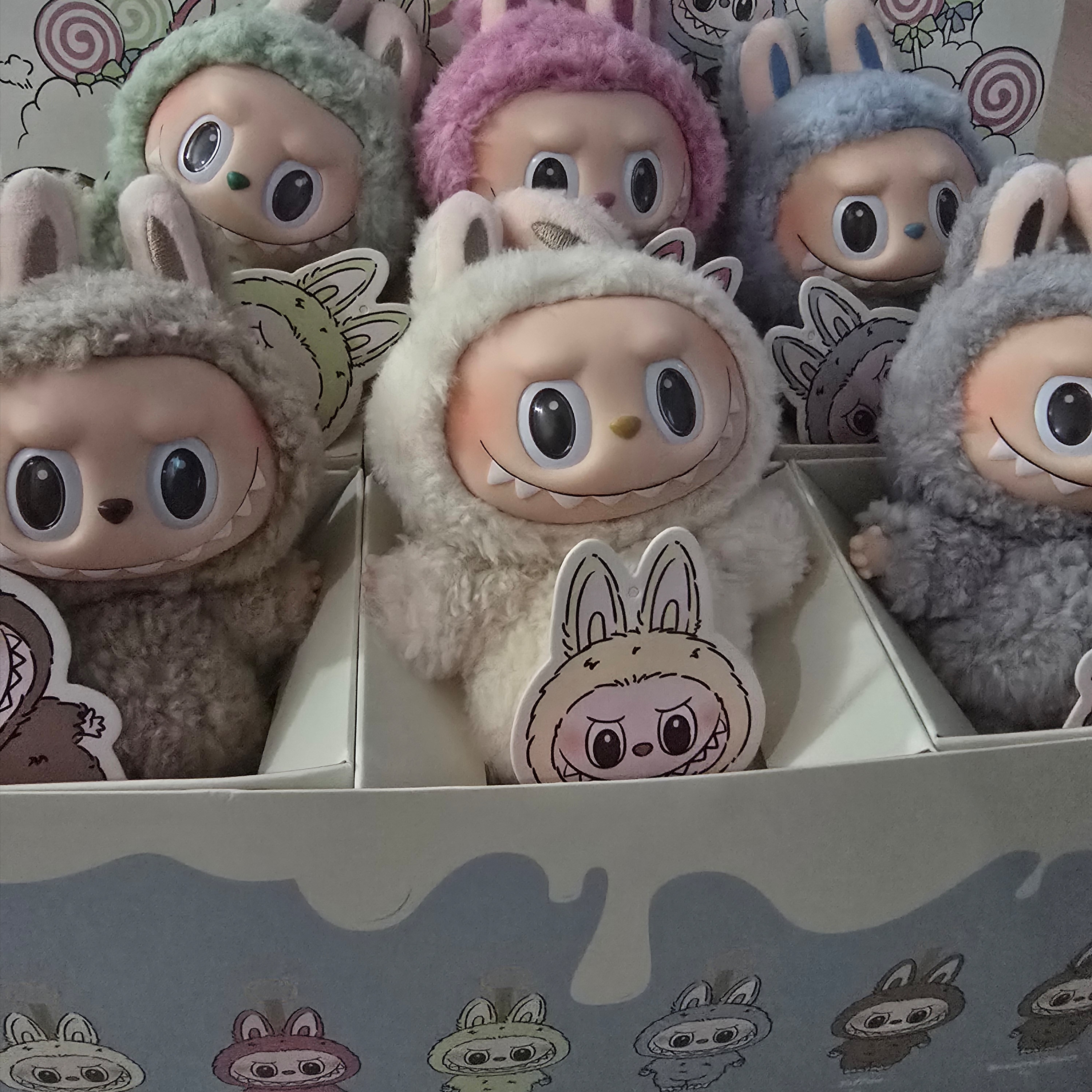 Pop Mart The Monsters Labubu Tasty Macarons Series Sealed Case (6 Blind Boxes) 착용 스타일