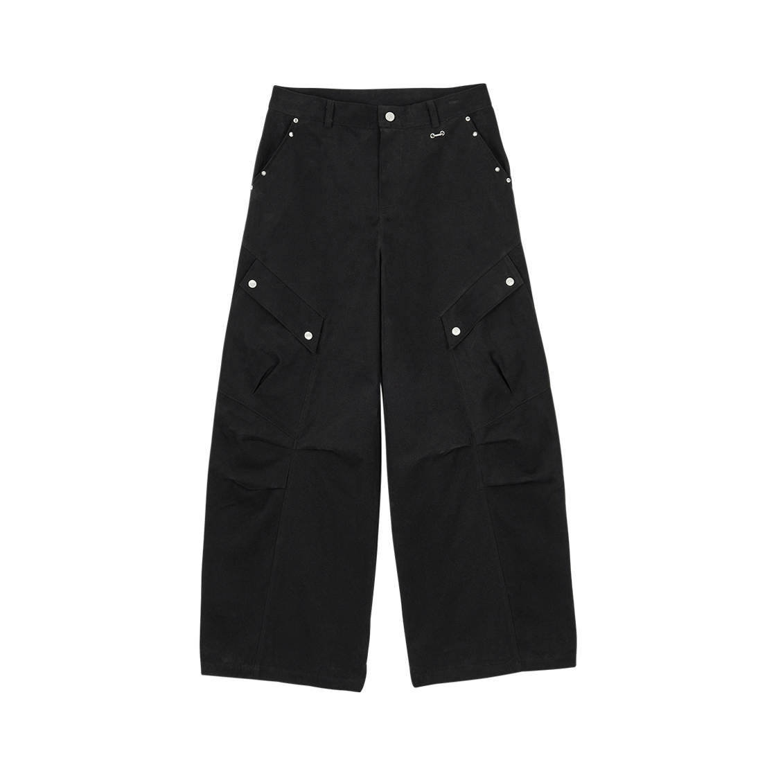 DD25FLOT-004 DANDEL Studded Pin-Tuck Cargo Pants Black