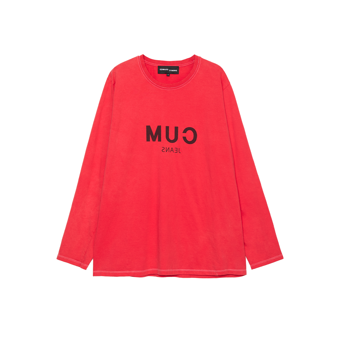KW5DTSLEC08RD Edward Cuming Women Long Cum Tee Red - 25FW