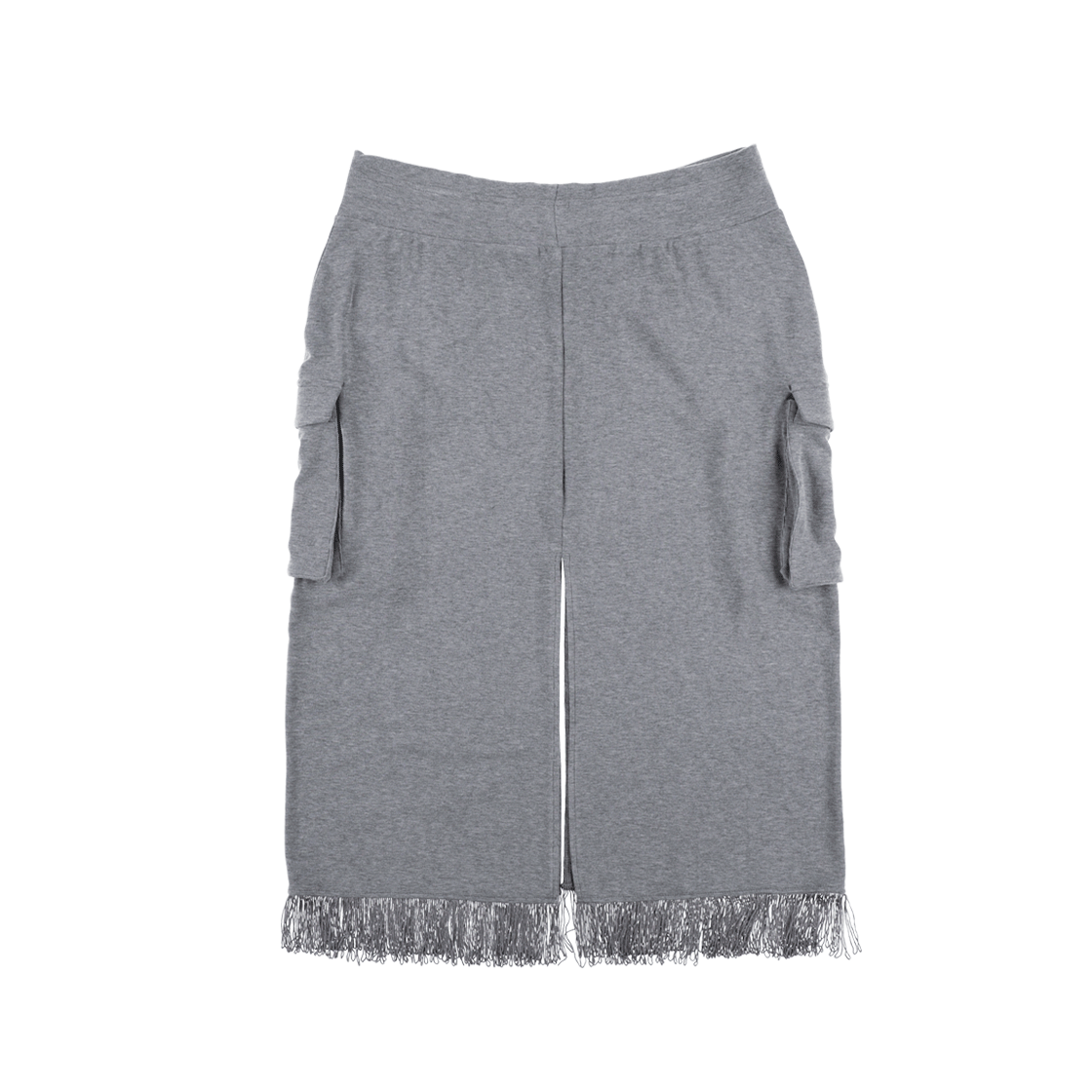 스틸레써디 브이 웨이스트 프린지 슬릿 스커트 그레이(Still Lethardy V-Waist Fringe Slit Skirt Grey) - 2