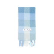 Acne Studios Mohair Checked Muffler Light Blue White