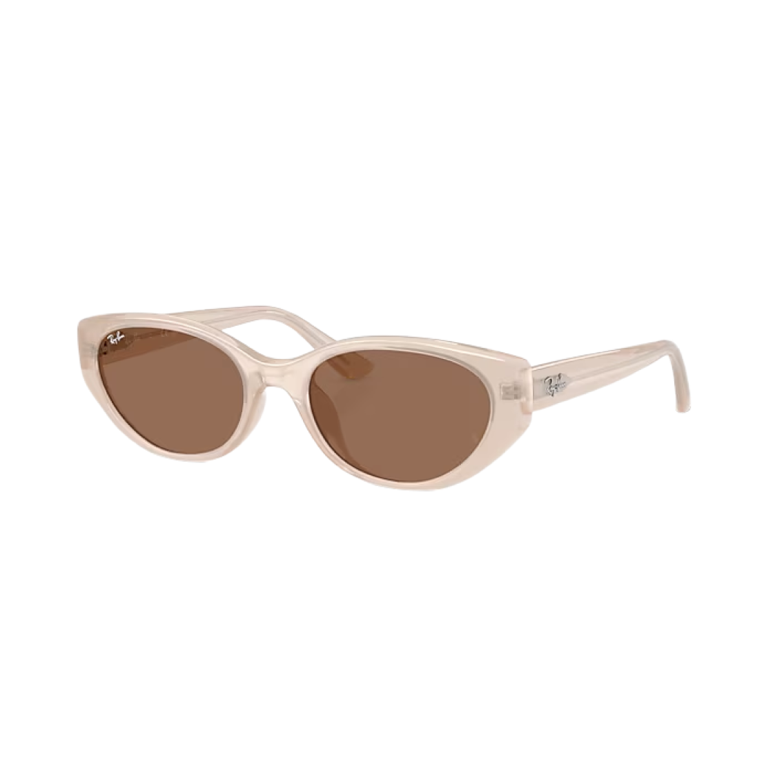 RB4457D-678673 Ray-Ban RB4457D Bio-Based Polished Opal Beige Frame Dark Brown Lense Low Bridge Fit