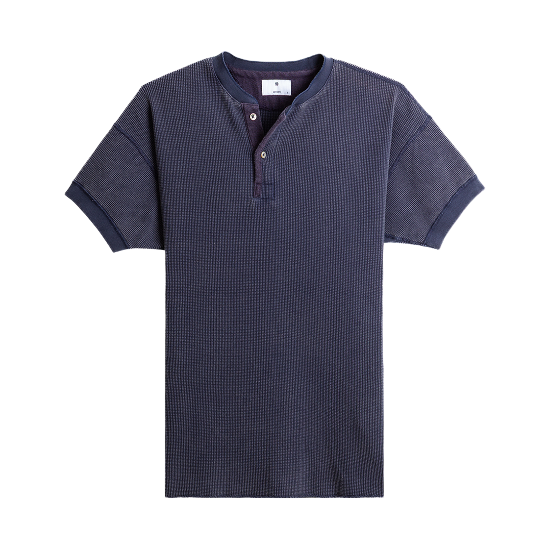 252-OTKHT-THT-mn HEYSTE Original Thermal Knit Henley Tee Navy
