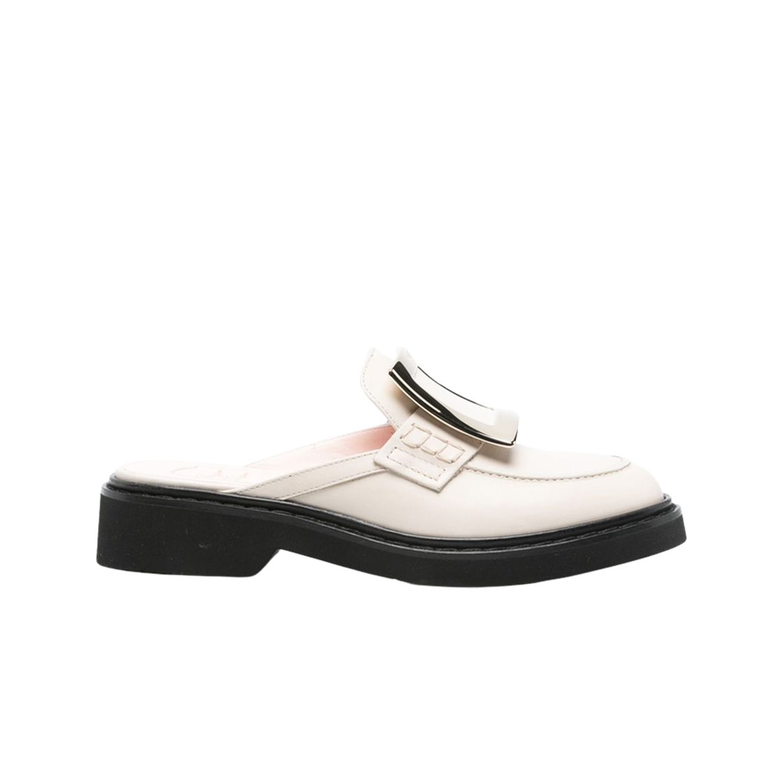 (W) 로저 비비에 비브 레인저스 레더 뮬 오프 화이트((W) Roger Vivier Viv Rangers Mules in Leather Off White) - 1