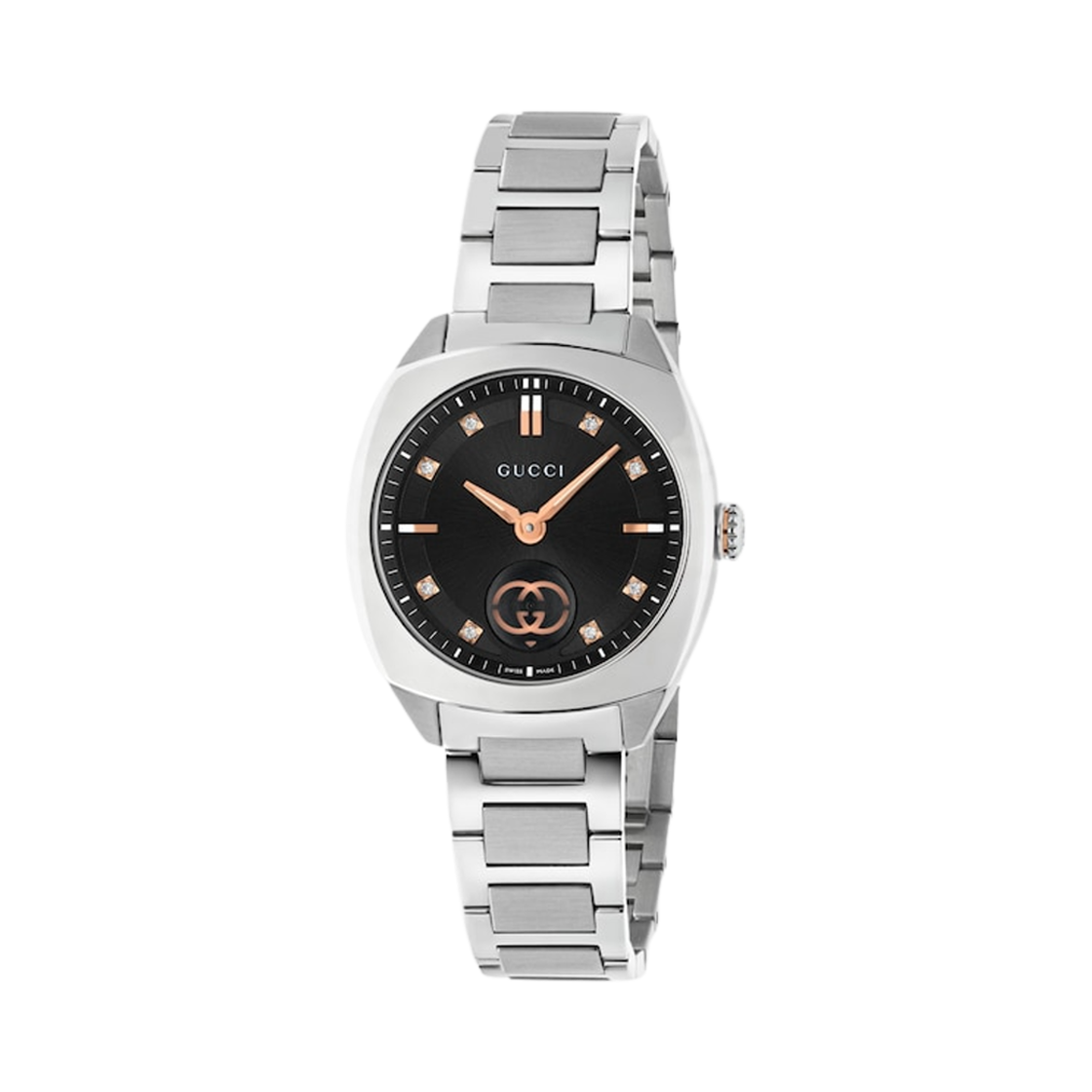 (W) 구찌 인터로킹 쿼츠 29MM 스테인리스 스틸 블랙((W) Gucci Interlocking Quartz 29mm Stainless Steel Black) - 1
