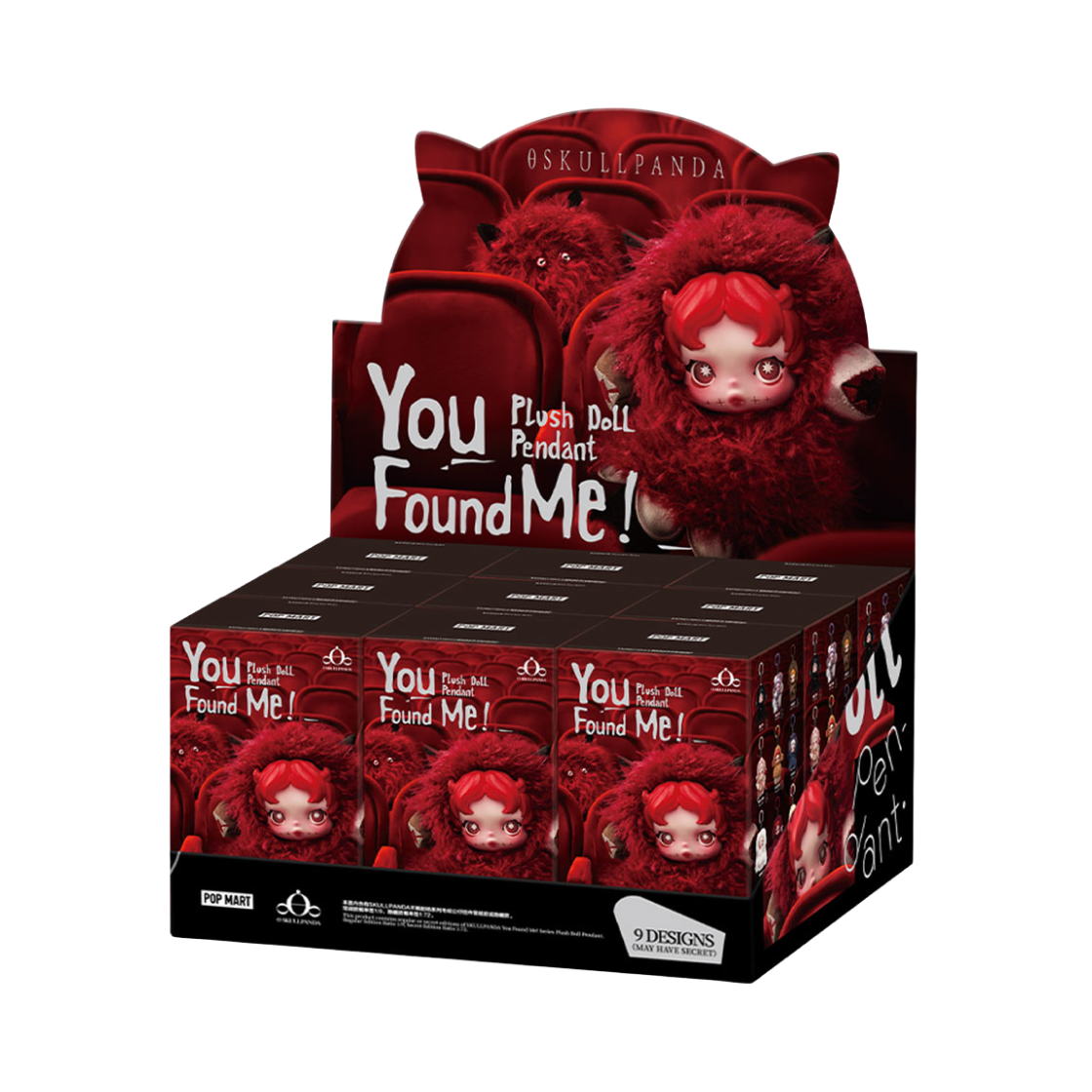 팝마트 스컬판다 날 찾아봐 ! 시리즈 봉제 인형 펜던트 미개봉 랜덤박스 (9개입)(Pop Mart Skullpanda You Found Me ! Series Plush Doll Pendant Sealed Case (9 Blind Boxes))