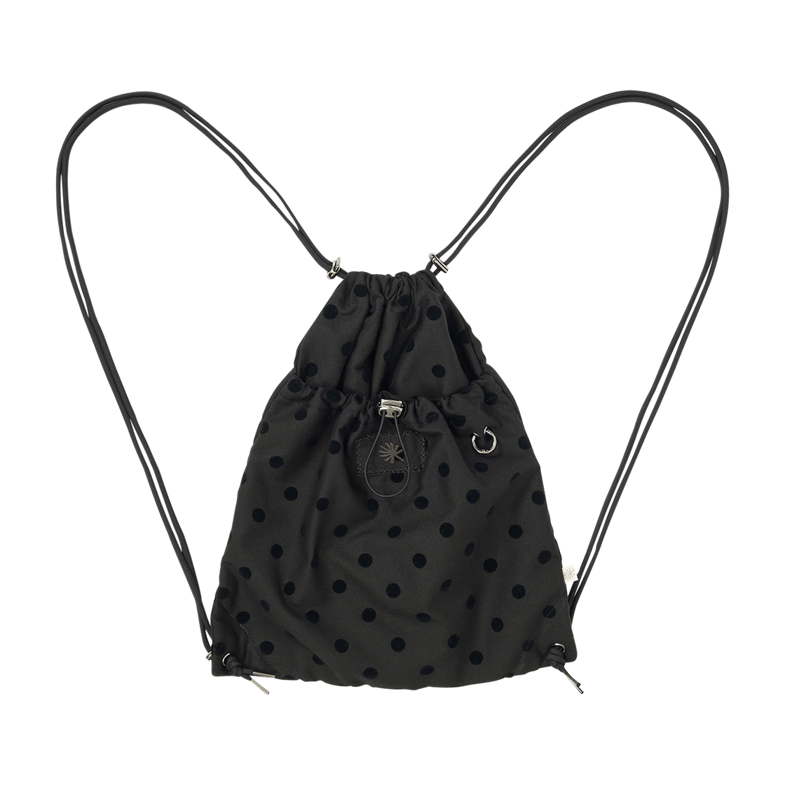DD25ALAC-003 DANDEL Flocking Dot Gym Sack String Bag Black