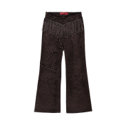 Still Lethardy V-Waist Fringe Velvet Pants Brown