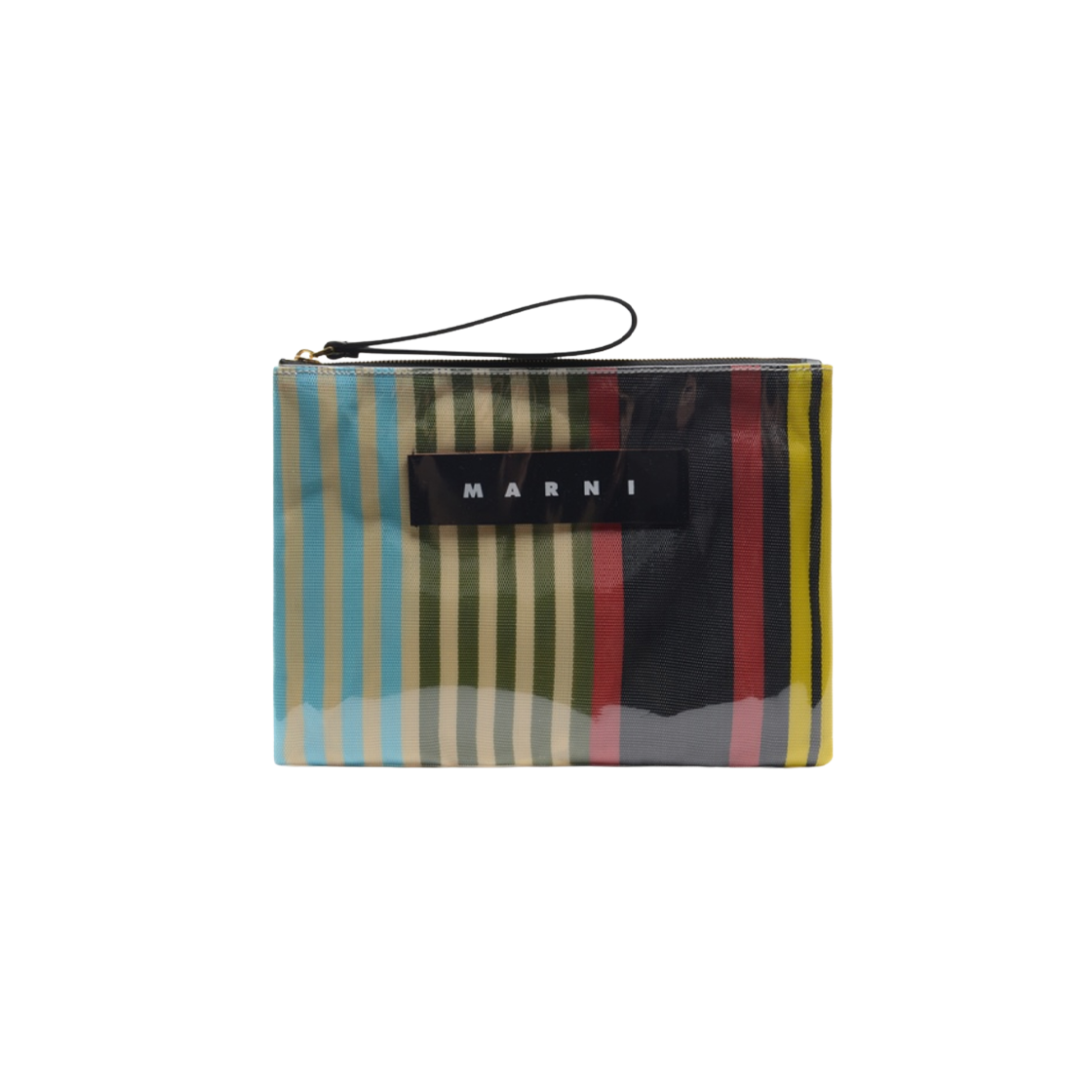 PHMO0003Q0-P2740-STY50 Marni Stripe Glossy Grip Clutch Bag MultiColor
