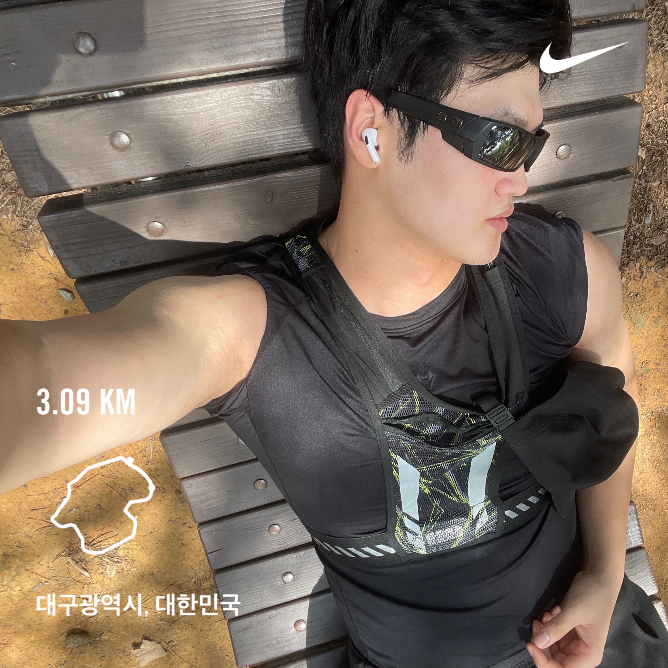 Oakley SI Gascan Matte Black Frame Prizm Black Lenses High Bridge Fit 착용 스타일 - 4