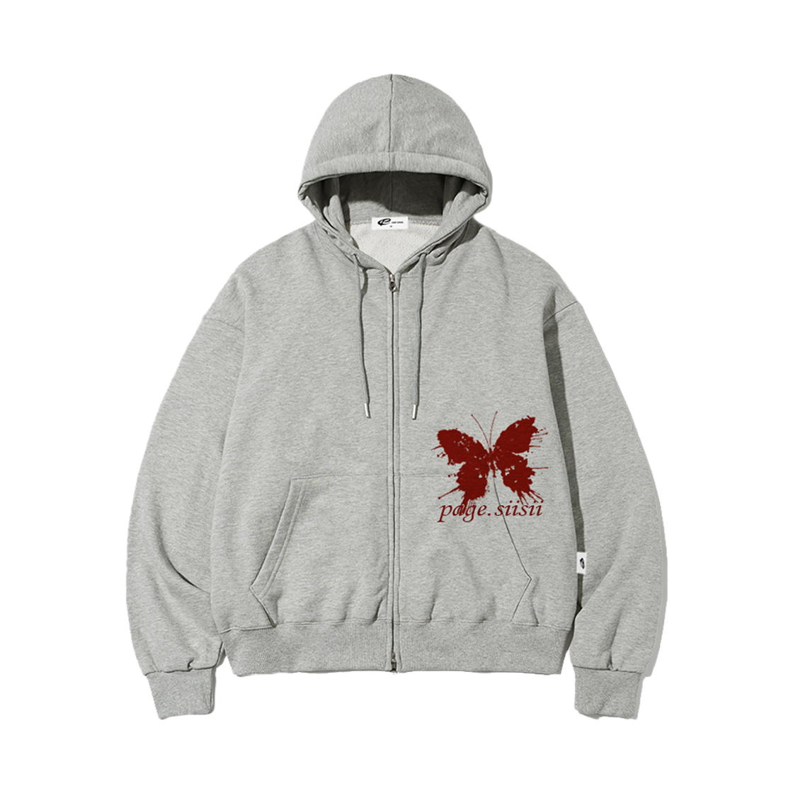 페이지시시 섀도우 버터플라이 프린트 투웨이 후드집업 그레이(pagesiisii Shadow Butterfly Print Two Way Hooded Zip-Up Gray) - 1
