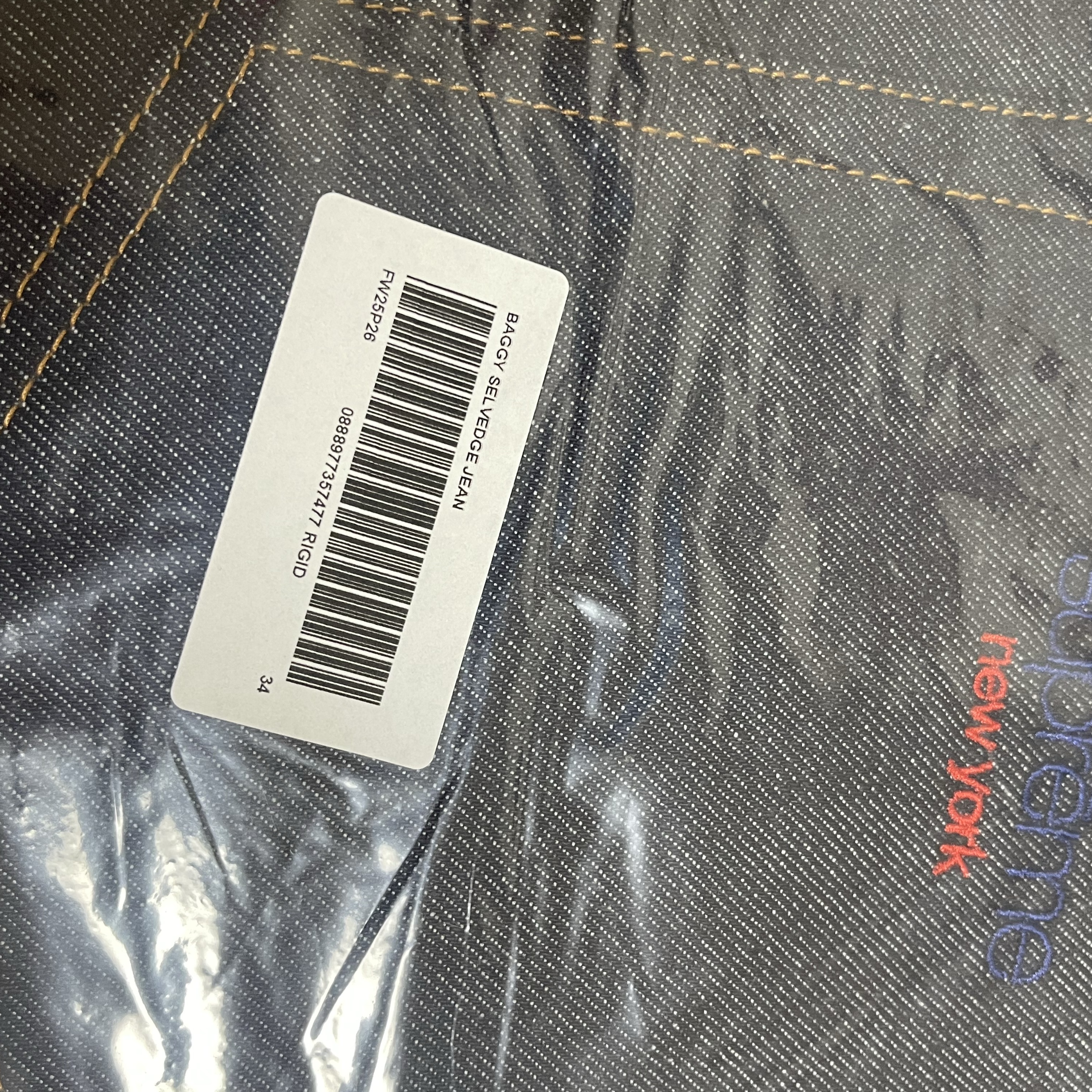 Supreme Washed Chino Twill Camp Cap Denim - 25FW, Supreme Baggy Selvedge Jean Rigid Indigo - 25FW 착용 스타일 - 2