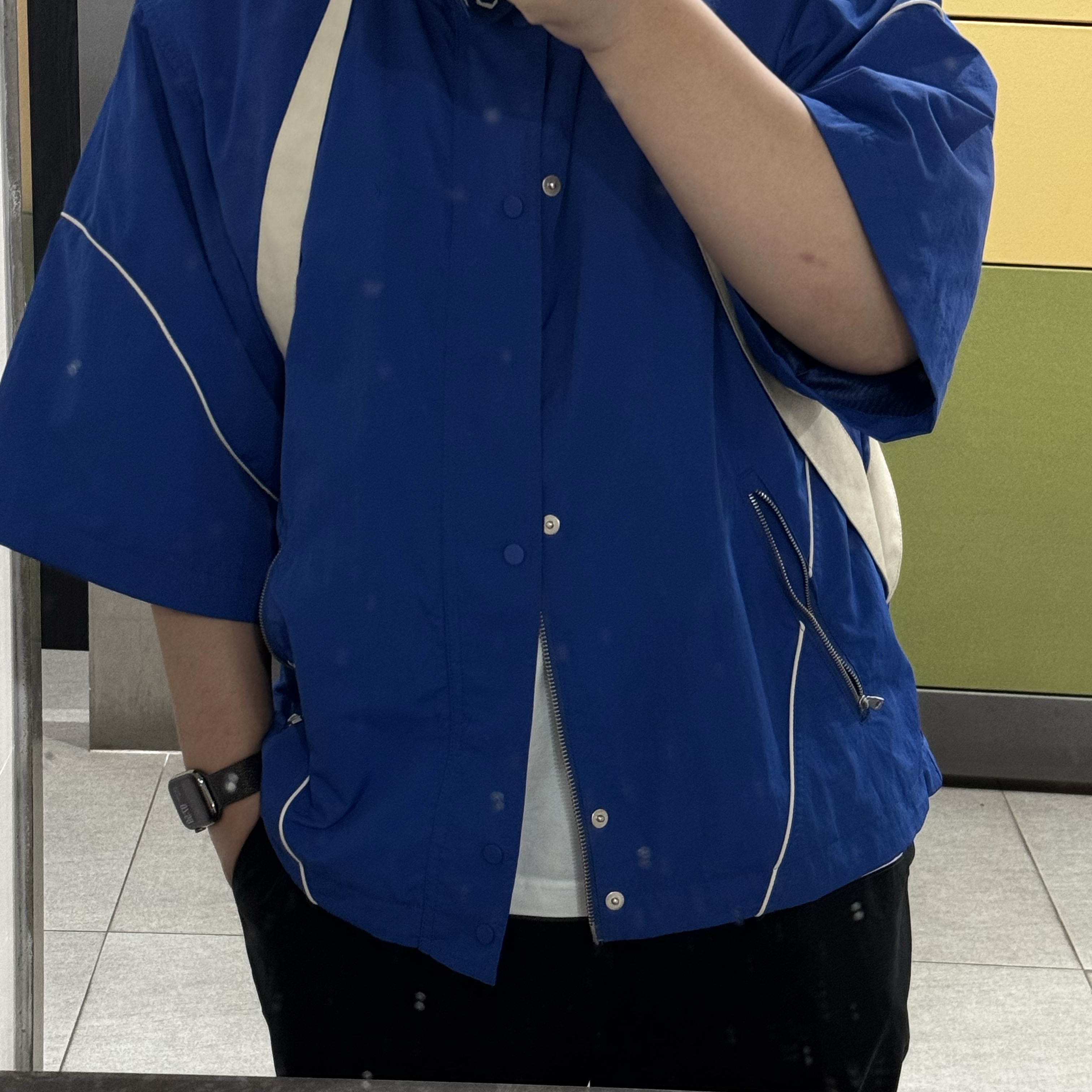 Ader Error Acere Jacket Z-Blue μ°©μ© μ€νμΌ