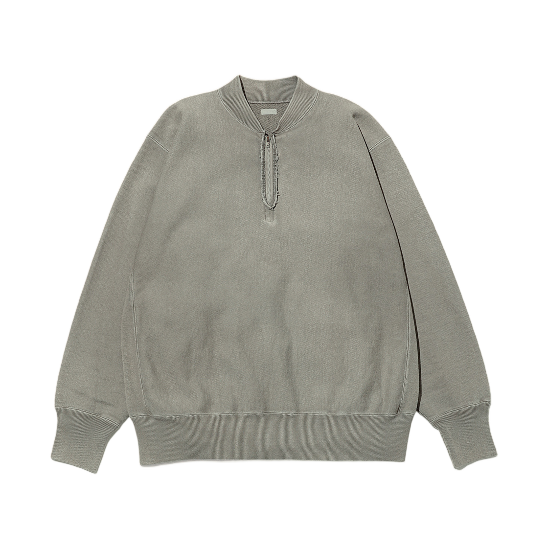 아프레쎄 빈티지 하프 집 립 칼라 스웨트셔츠 그레이 - 25FW(A.Presse Vintage Half Zip Rib Collar Sweatshirt Gray - 25FW) - 1