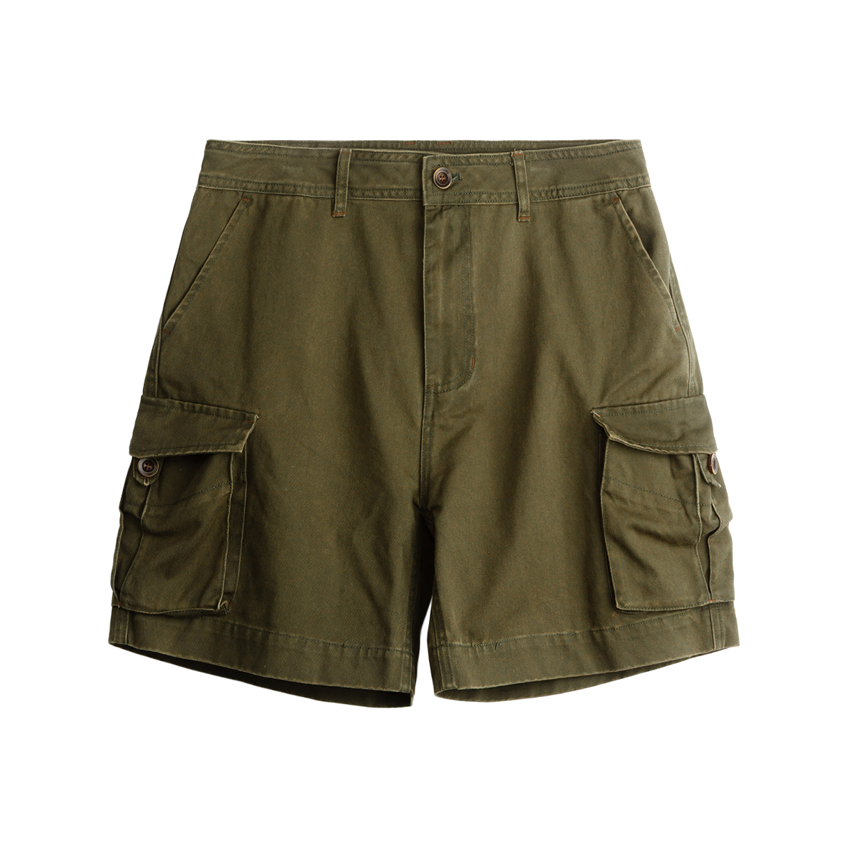252-VCTS-BSP-ov HEYSTE Vintage Cargo Twill Shorts Olive