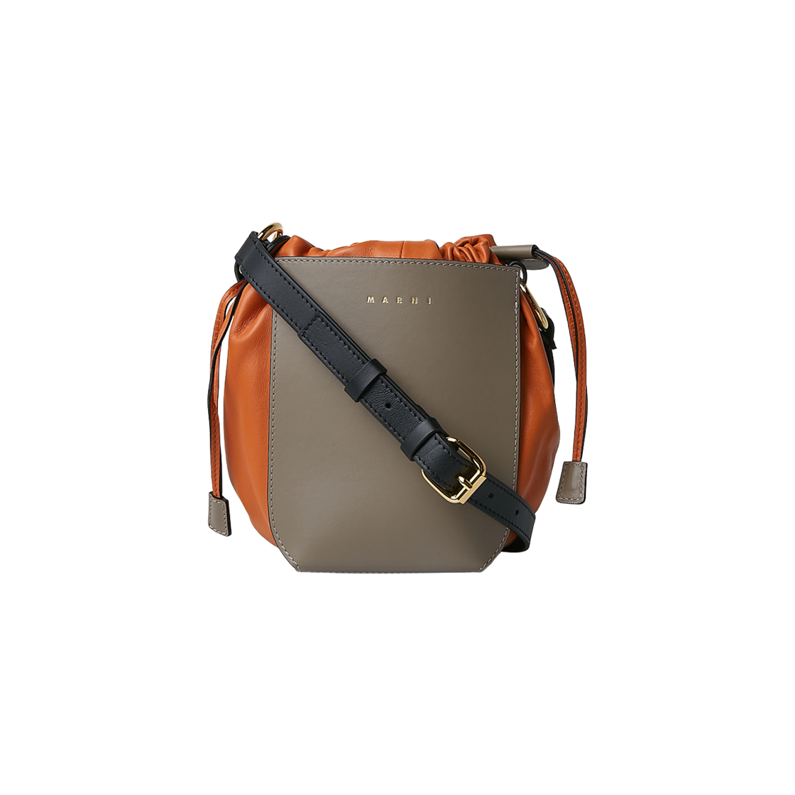 SBMP0030Q4-LV589-Z2I38 Marni Gusset Bucket Shoulder Bag Brown