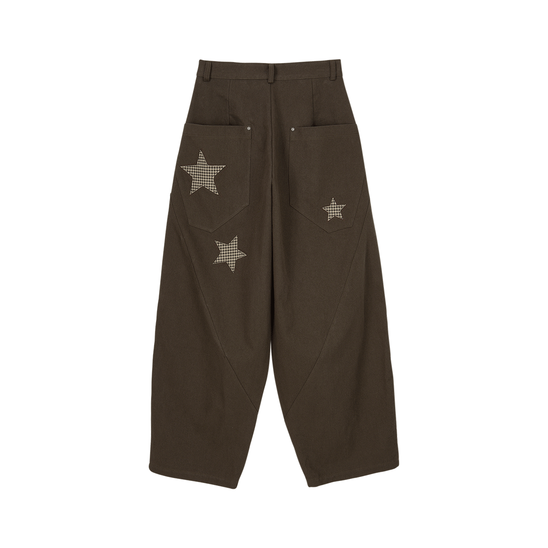 DD25FLPT-003 DANDEL Star Applique Balloon Pants Brown