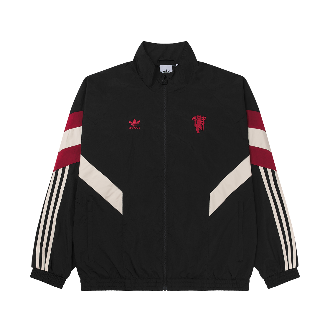 아디다스 맨체스터 유나이티드 오리지널스 트랙탑 블랙 레드 - KR 사이즈(Adidas Manchester United Originals Track Top Black Red - KR Sizing)