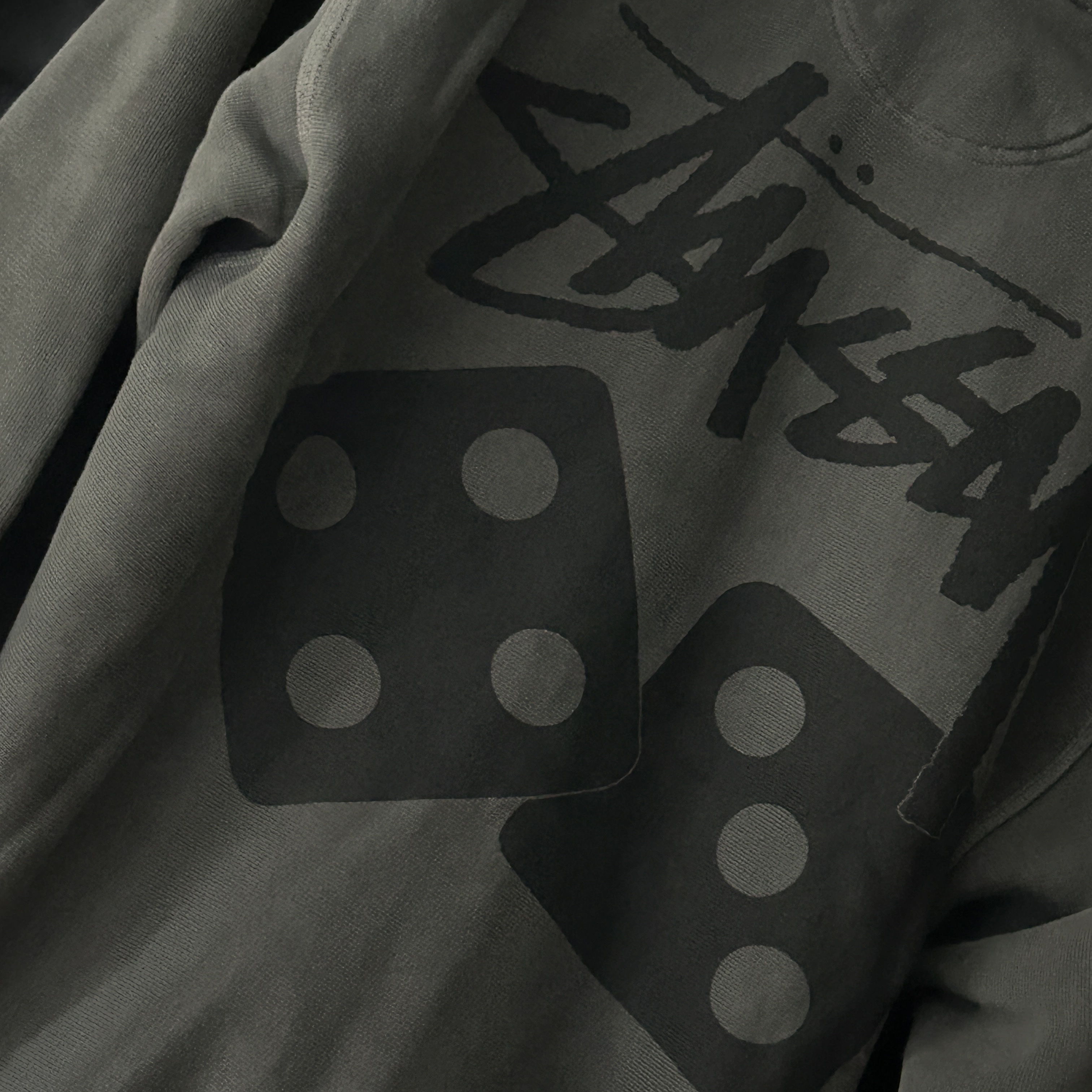 Stussy Pigment Dyed Dice Zip Hoodie Black 착용 스타일