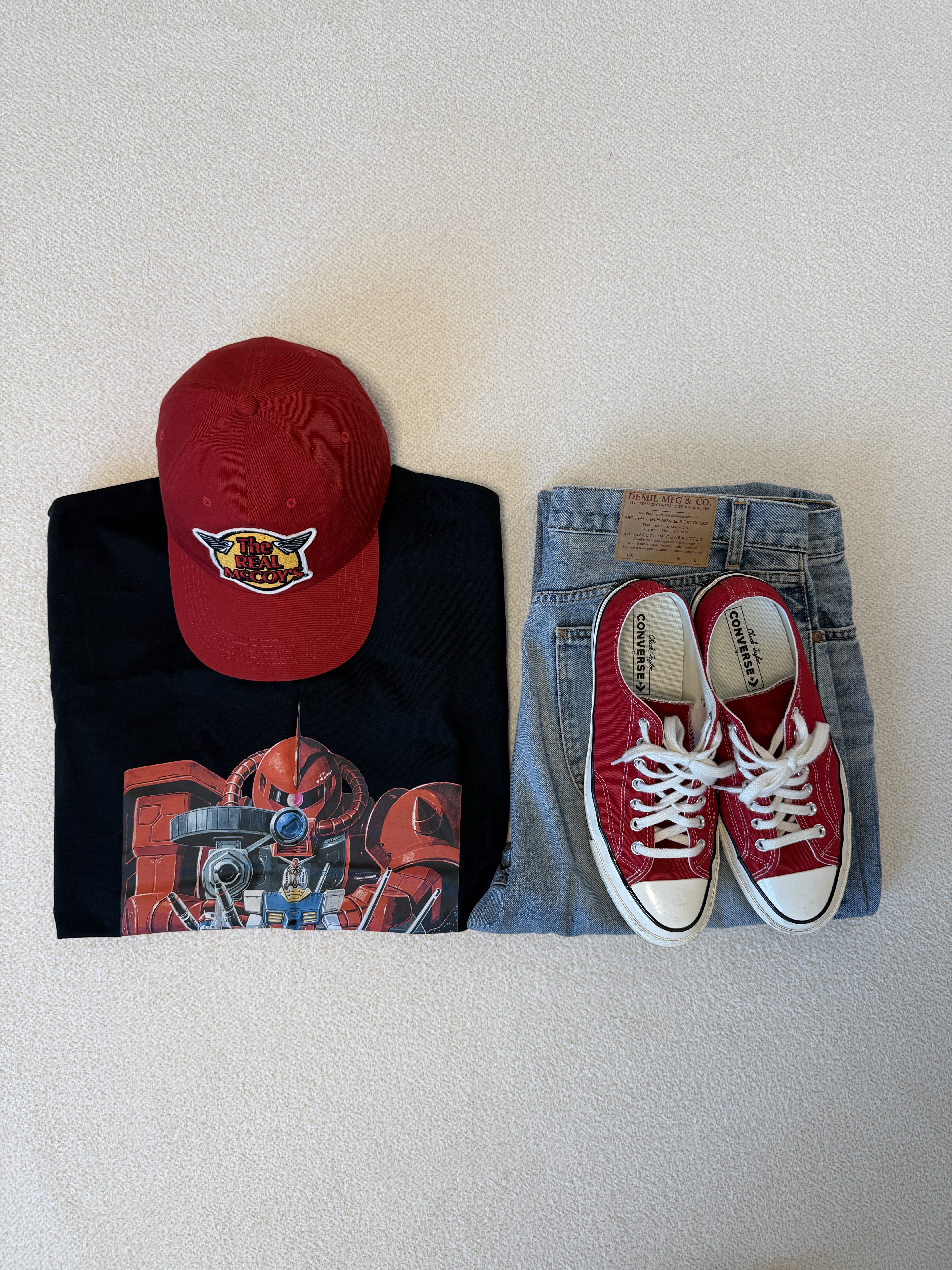Converse Chuck 70 Ox Vintage Canvas Enamel Red 착용 스타일 - 1