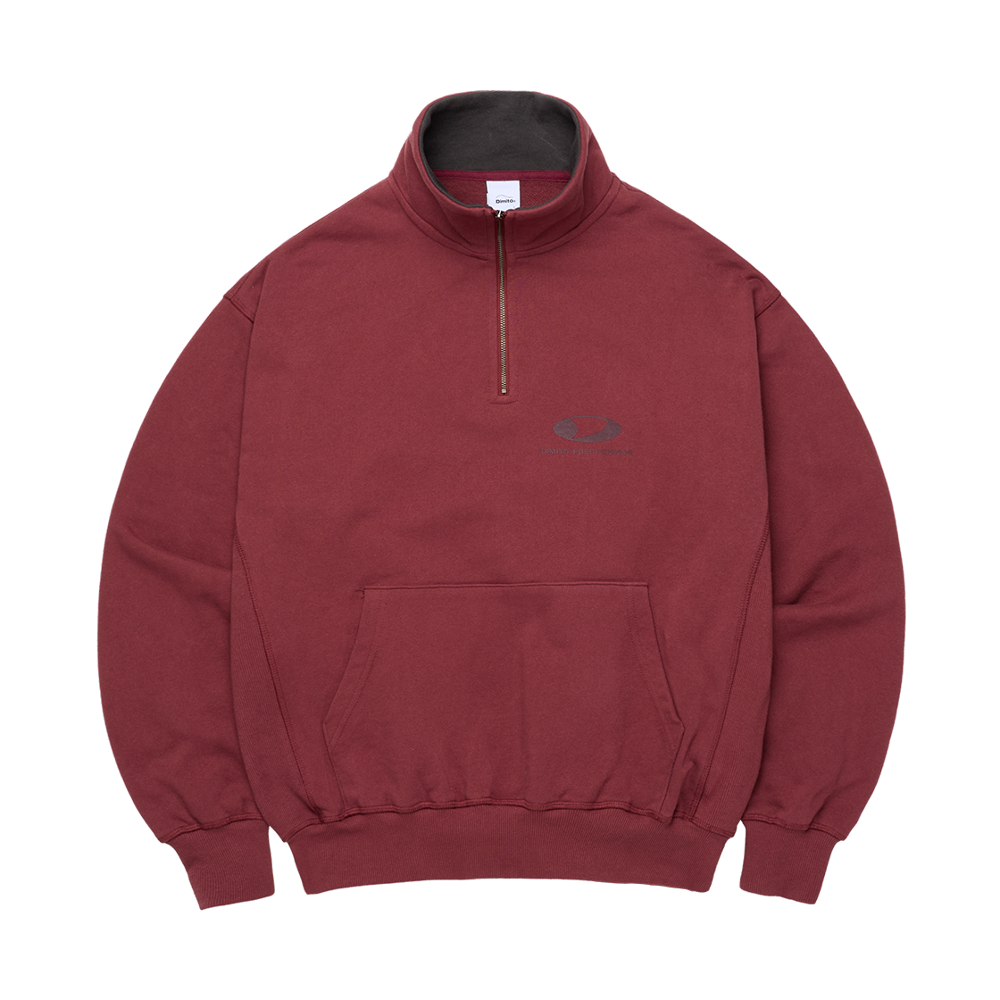 FVSA02369 Dimito Circle Logo Half Zip Sweatshirt Burgundy