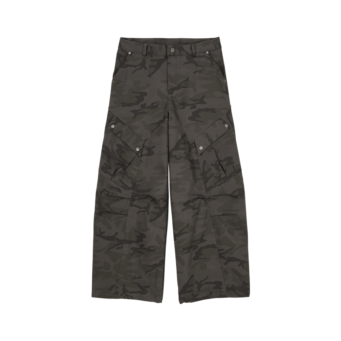 DD25FLPT-006 DANDEL Camo Pin-Tuck Cargo Pants Dark Grey