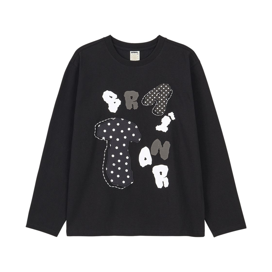DD25FLTS-007 DANDEL Rot Applique Long Sleeve Black