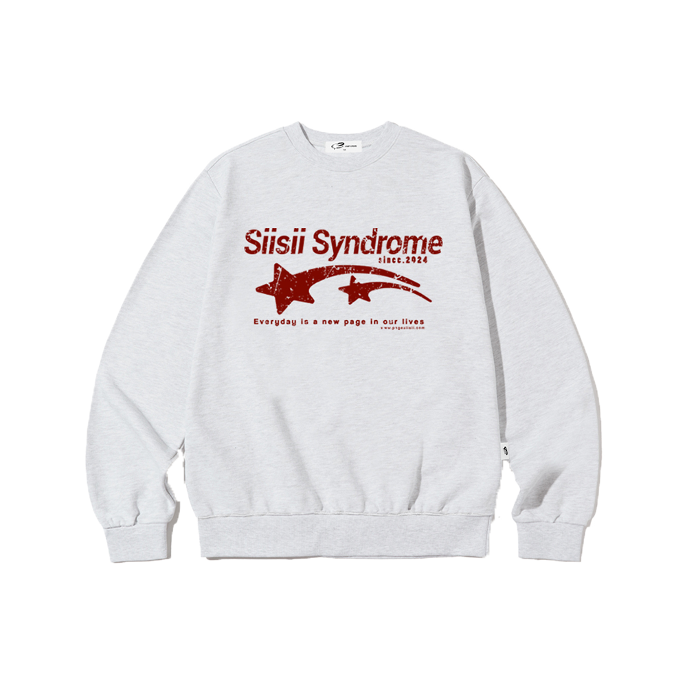 페이지시시 시시 신드롬 프린트 맨투맨 화이트 멜란지(pagesiisii Siisii Syndrome Print Sweatshirts White Melange) - 1