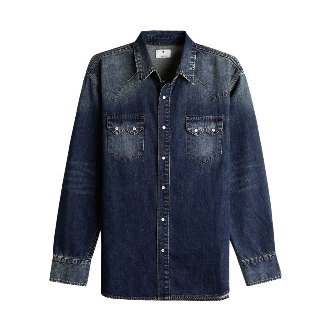 243-WPWS-TLS HEYSTE W Pocket Western Shirt Dark indigo