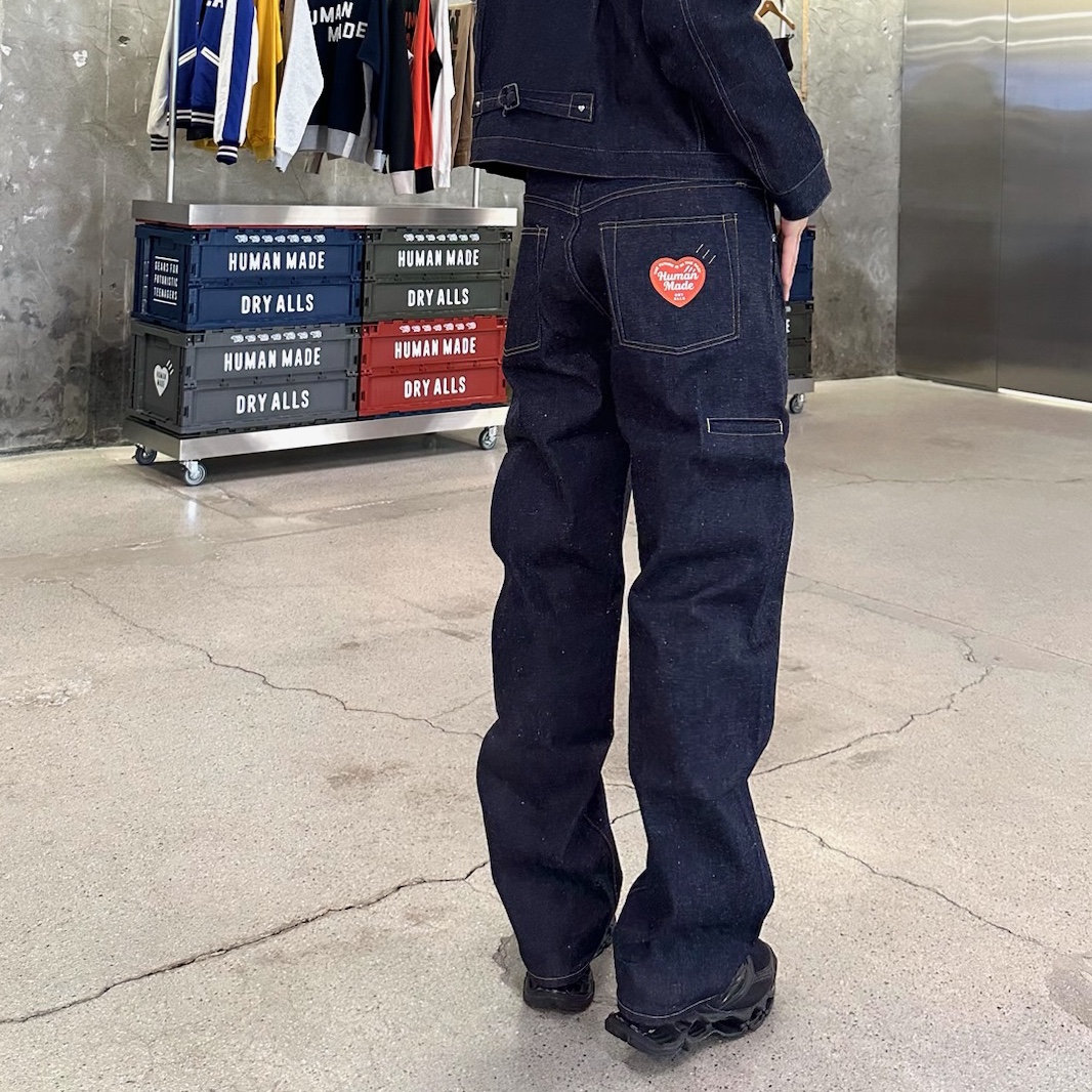 Human Made Denim Work Jacket Past Indigo, Human Made Straight Denim Pants Past Indigo 착용 스타일 - 2
