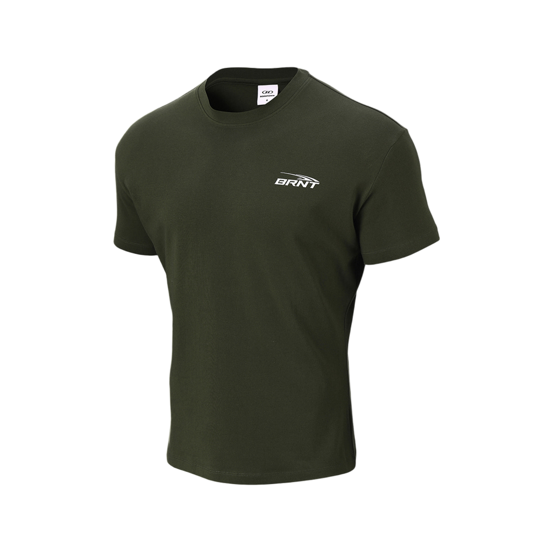 본투윈 BRNT 백 로고 머슬 핏 티셔츠 카키
