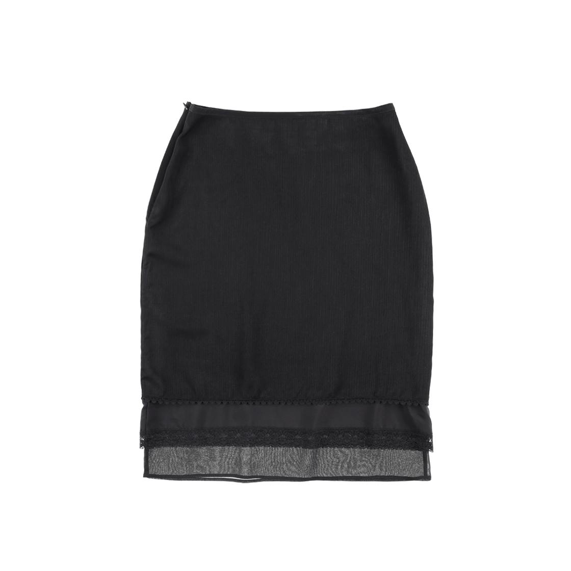 SL25FWSK02BK Still Lethardy Layered Lace Midi Skirt Black