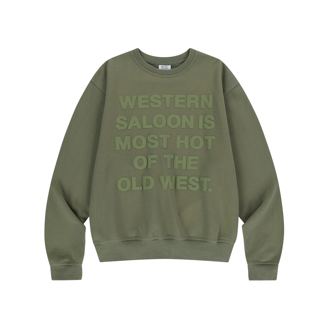 더바이닐하우스 올드 웨스트 타이포 스웨트셔츠 카키(Thevinylhouse Old West Typo Sweatshirt Khaki)