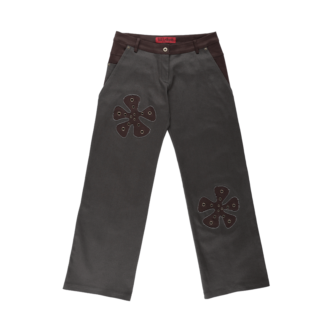 스틸레써디 투톤 플라워 스트레이트 진 카키(Still Lethardy Two-Tone Flower Straight Jean Khaki)