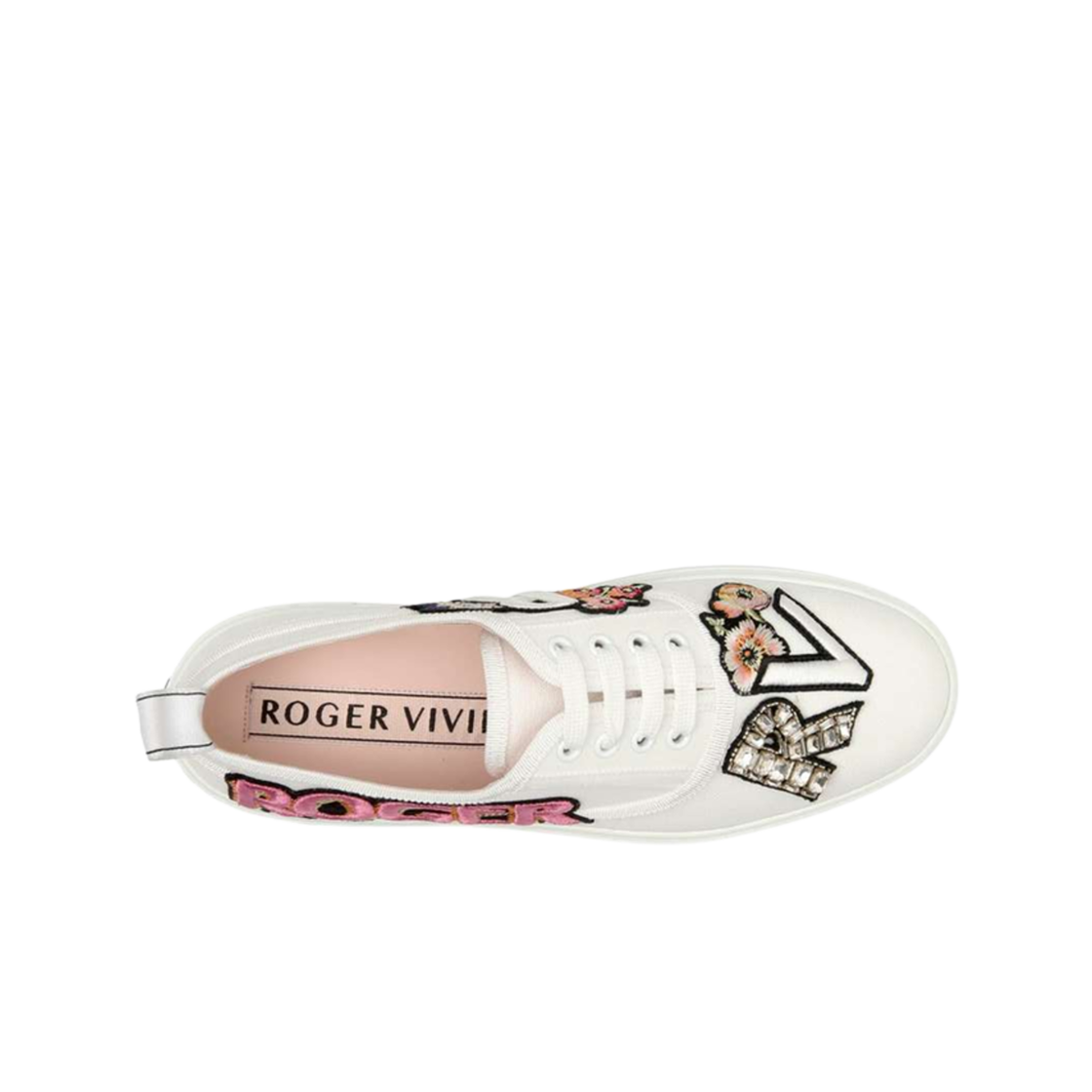 (W) 로저 비비에 콜 미 비비에 패치 스니커즈 화이트((W) Roger Vivier Call Me Vivier Patch Sneakers White) - 2