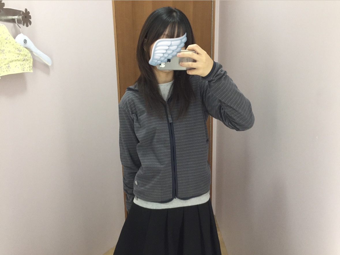 COYSEIO Stripe Fleece Hood Zip-Up Charcoal, COYSEIO 038 Soft Long Sleeves Melange Grey 착용 스타일