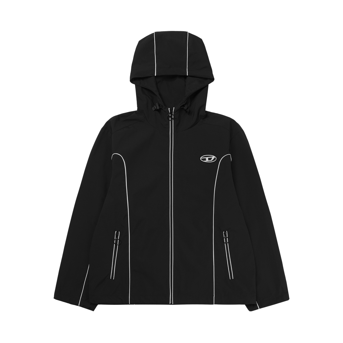 디젤 J-하이브스 콘트라스트 파이핑 윈드브레이커 블랙(Diesel J-Hives Windbreaker with Contrast Piping Black)
