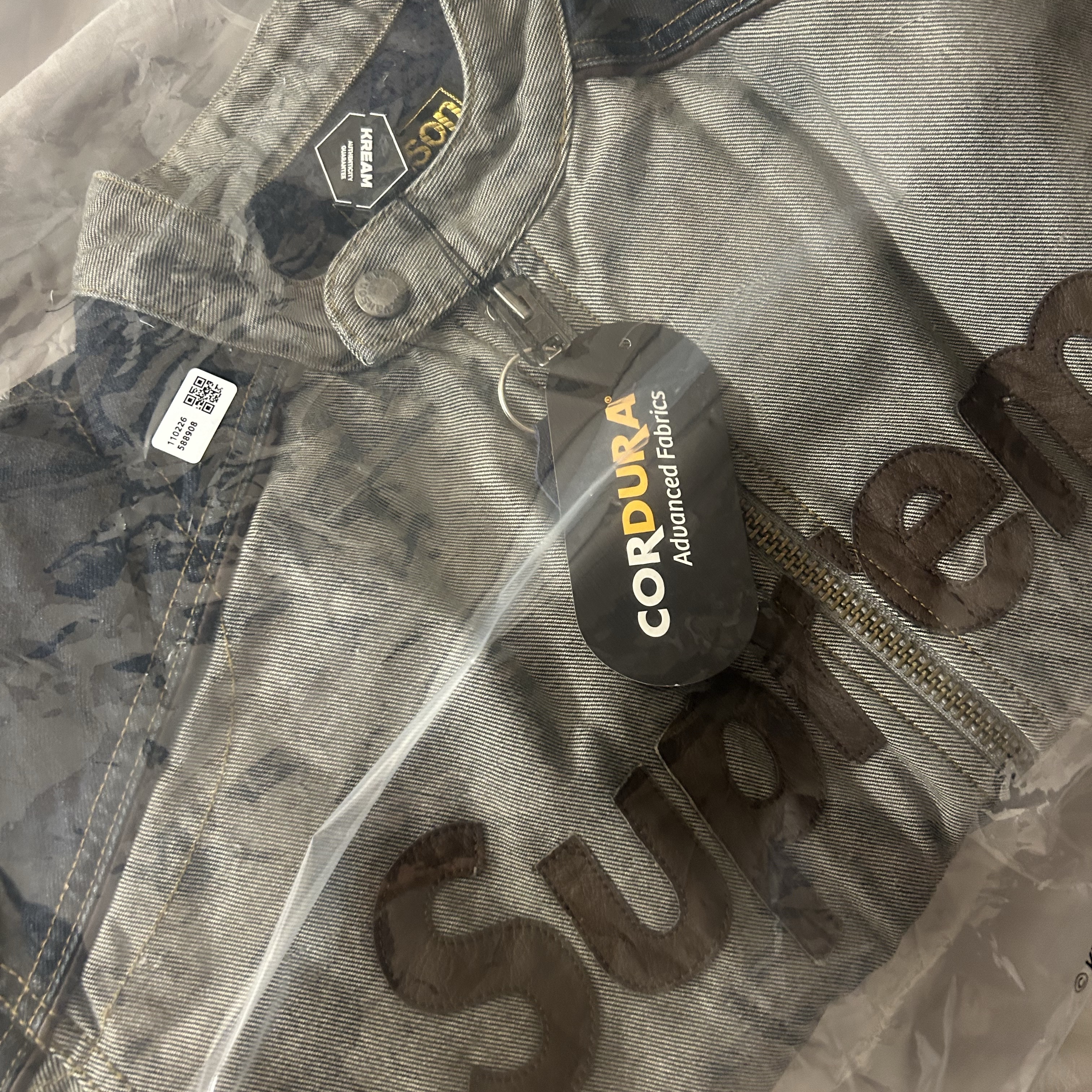 Supreme x Vanson Leathers Cordura Cotton Jacket Denim - 25SS 착용 스타일