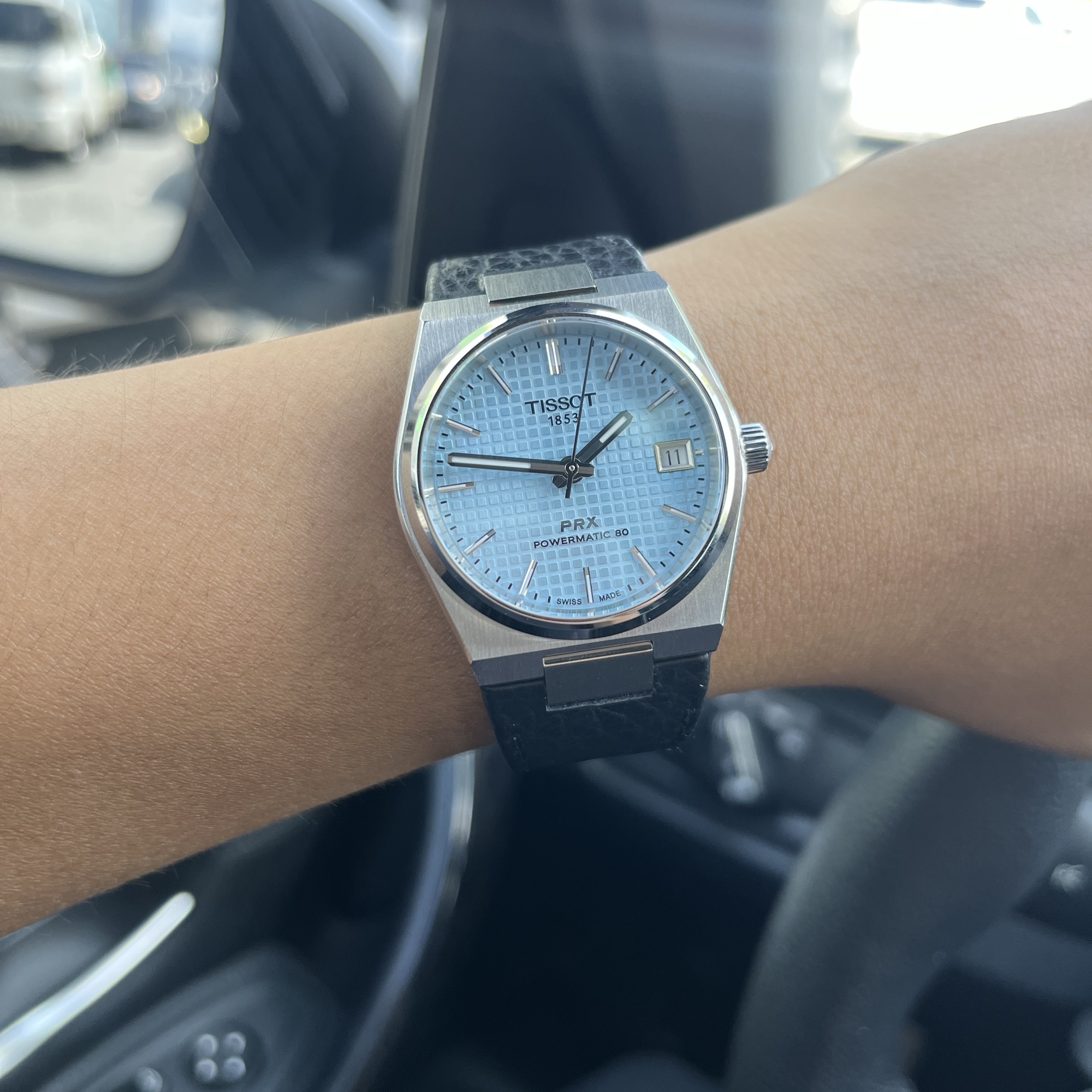 Tissot PRX Powermatic 80 35mm Steel Ice Blue 착용 스타일