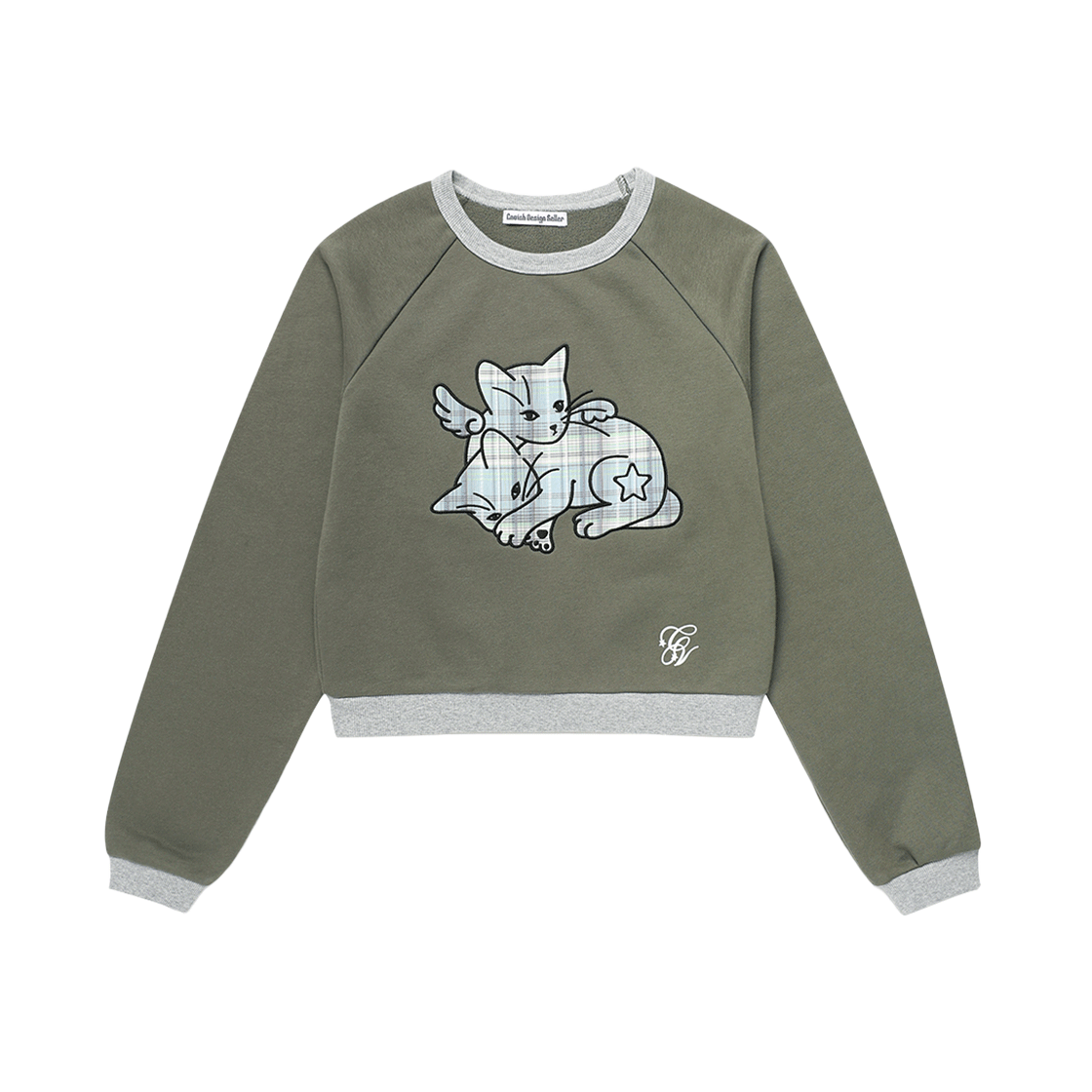 CV2FFFM441ACH CAVISH W Angel Cats Sweatshirt Charcoal