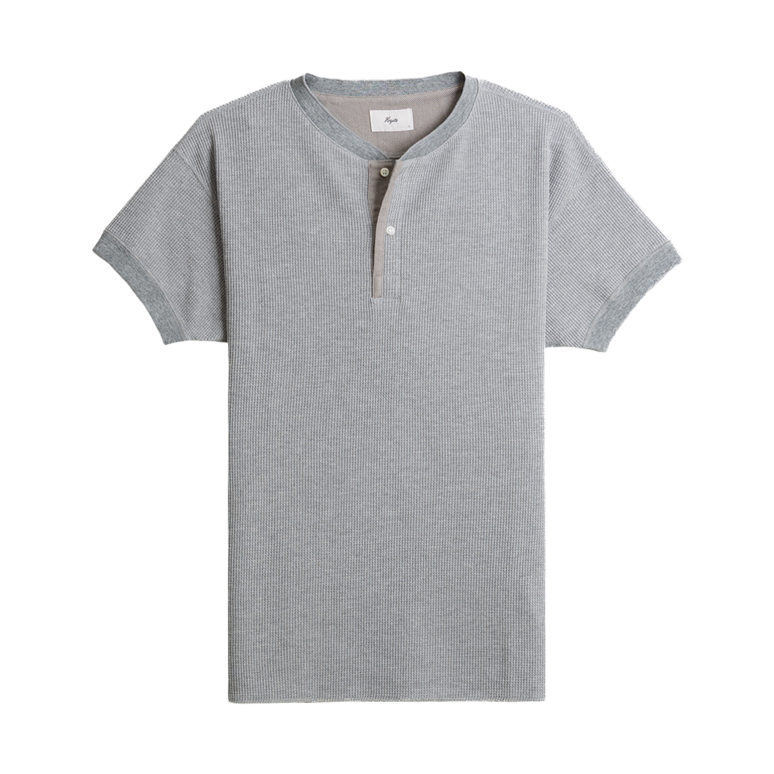 252-OTKHT-THT-hg HEYSTE Original Thermal Knit Henley Tee Gray