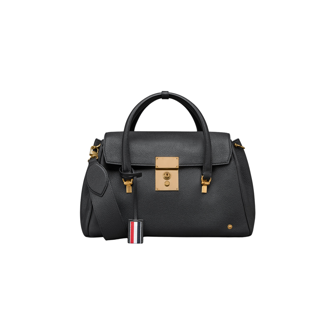 FAP483A-L0105-001 Thom Browne Soft Pebble Grain Bolton Bag Black