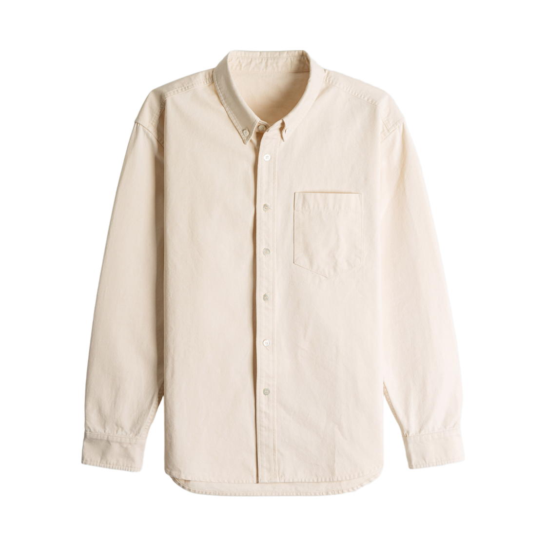 244-FHCS-TLS-sb HEYSTE Faded Heavy Cotton Shirt Ash beige